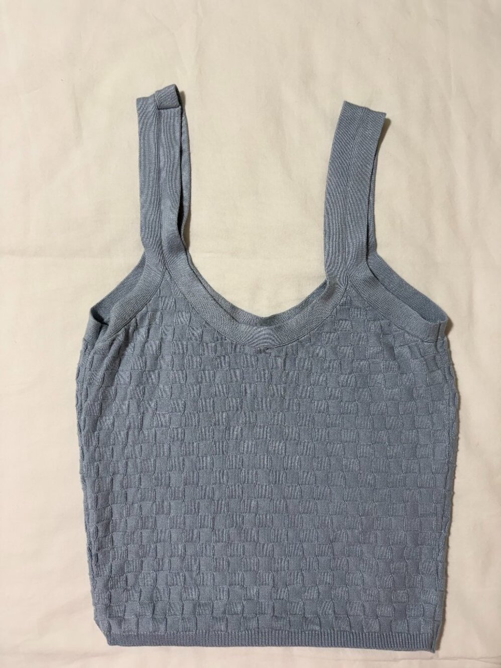 Abercrombie & Fitch Blue Textured Knit Tank Top Size Small